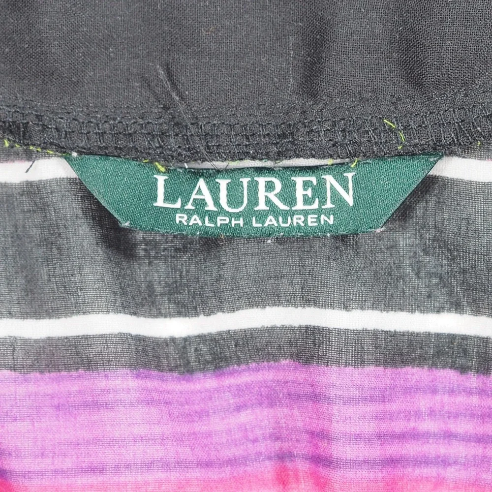 Lauren Ralph Lauren Kaftan Womens Large Stripe Tunic Swim Cover Up Cinch Waist